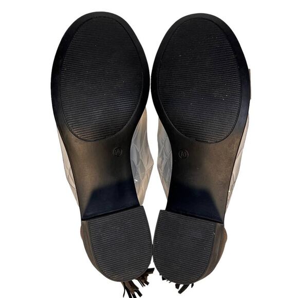 Toetos Womens Ivy_01 Fashion Block Heeled Sandals Size 10 Taupe Zip Back - Picture 11 of 16